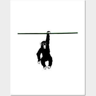 Hanging monkey Posters and Art